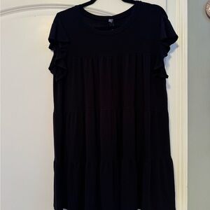 Black Ruffled Sleeve Women's Dress